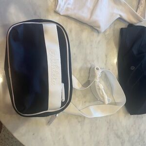 Athleta Black and White Zippered Pouch